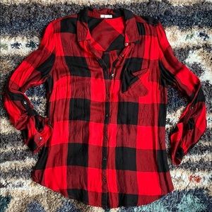 Button Front & Back Buffalo Plaid Shirt
